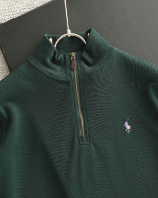 Ralph Lauren Sweatshirt Pony Embroidered Quarter-Zip Stand Collar Pullover