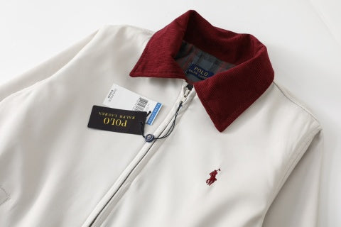 Ralph Lauren Outerwear Contrast Collar Cotton Harrington Jacket