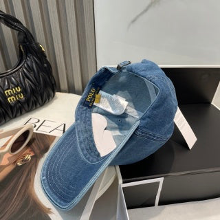 Ralph Lauren Hat Washed Blue Dark Pony Contrast Stitch Baseball Cap