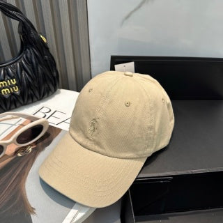 Ralph Lauren Hat Natural Beige Tonal Pony Curved Brim Cap