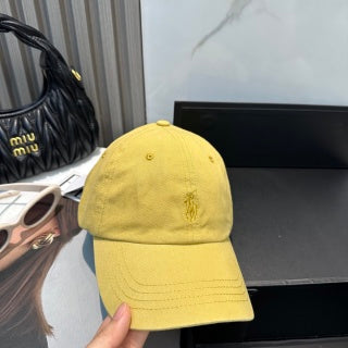 Ralph Lauren Hat Mustard Yellow Tonal Pony Baseball Cap