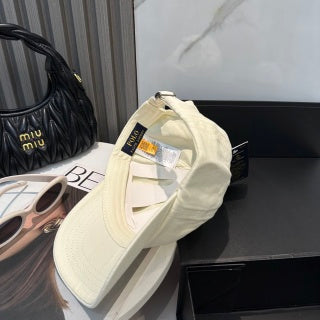 Ralph Lauren Hat Ivory Tonal Pony Paneled Baseball Cap