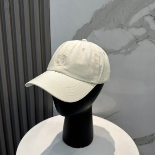 Ralph Lauren Hat Ivory Tonal Pony Paneled Baseball Cap