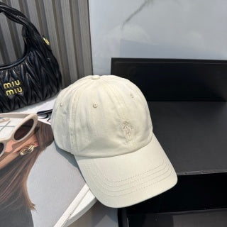 Ralph Lauren Hat Ivory Tonal Pony Paneled Baseball Cap