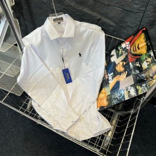 Ralph Lauren Shirt Satin Classic Button Down Long Sleeve Shirt