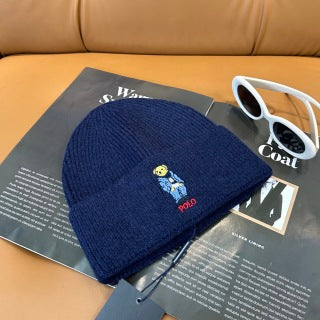 Ralph Lauren Hat Navy Polo Bear Ribbed Cuff Beanie