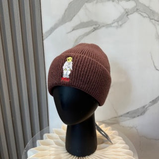 Ralph Lauren Hat Chocolate Polo Bear Foldover Ribbed Beanie