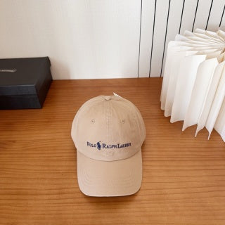 Ralph Lauren Hat Sand Beige Contrast Wordmark Curved Brim Cap