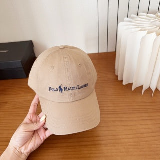 Ralph Lauren Hat Sand Beige Contrast Wordmark Curved Brim Cap