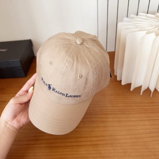 Ralph Lauren Hat Sand Beige Contrast Wordmark Curved Brim Cap