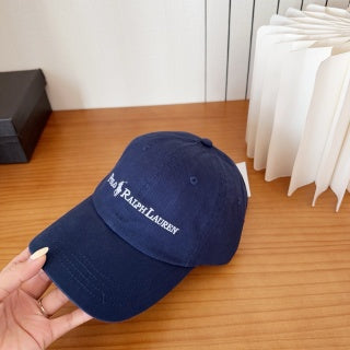 Ralph Lauren Hat Navy Embroidered Wordmark Curved Brim Cap