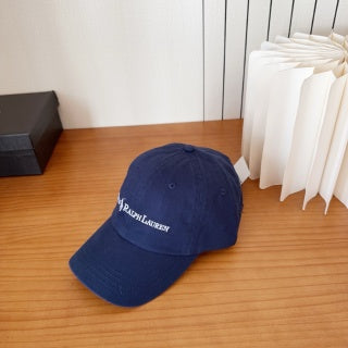 Ralph Lauren Hat Navy Embroidered Wordmark Curved Brim Cap