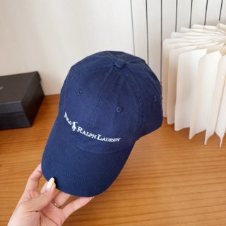 Ralph Lauren Hat Navy Embroidered Wordmark Curved Brim Cap