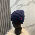 Ralph Lauren Hat Navy Red Pony Folded Rib Beanie