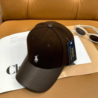 Ralph Lauren Hat Brown Curved-Brim Embroidered Pony Baseball Cap