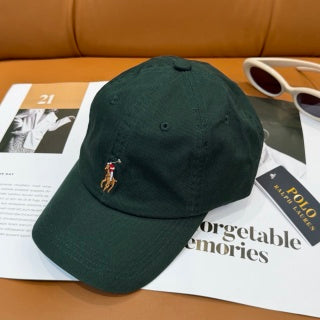 Ralph Lauren Hat Forest Green Multicolor Pony Baseball Cap