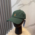Ralph Lauren Hat Forest Green Multicolor Pony Baseball Cap