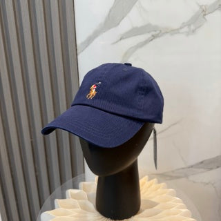 Ralph Lauren Hat Navy Multicolor Pony Curved-Brim Baseball Cap