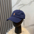 Ralph Lauren Hat Navy Multicolor Pony Curved-Brim Baseball Cap
