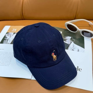 Ralph Lauren Hat Navy Multicolor Pony Curved-Brim Baseball Cap