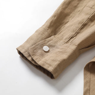 Ralph Lauren Shirt Washed Linen Classic Button Down Long Sleeve Shirt