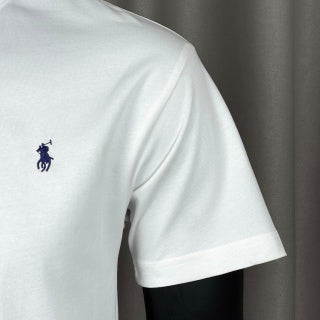 Ralph Lauren T-shirt White Pony Embroidered Heavy Cotton Crewneck Tee