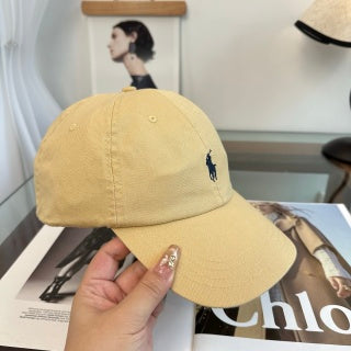 Ralph Lauren Hat Soft Yellow Black Pony Baseball Cap