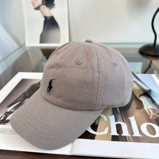 Ralph Lauren Hat Light Gray Black Pony Baseball Cap