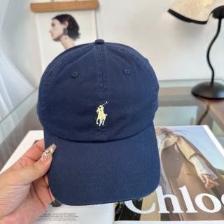 Ralph Lauren Hat Deep Navy Yellow Pony Baseball Cap