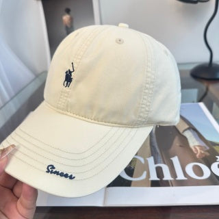 Ralph Lauren Hat Cream Pony Script-Brim Baseball Cap