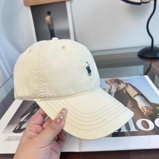 Ralph Lauren Hat Ivory Pony Script-Embroidered Baseball Cap