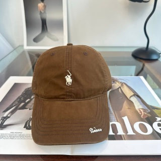Ralph Lauren Hat Brown Pony Embroidered Script-Brim Baseball Cap