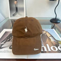Ralph Lauren Hat Brown Pony Embroidered Script-Brim Baseball Cap