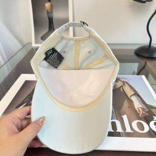 Ralph Lauren Hat Pale Blue Pony Script-Brim Baseball Cap