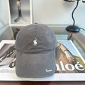 Ralph Lauren Hat Gray Washed Pony Script-Brim Baseball Cap