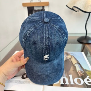 Ralph Lauren Hat Dark Denim Washed Pony Baseball Cap