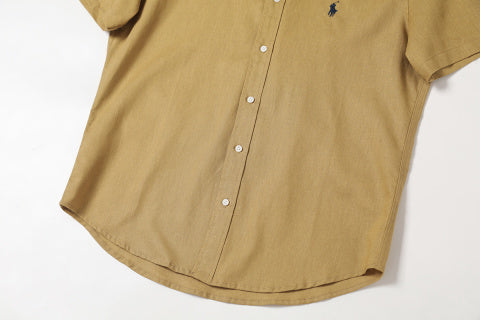 Ralph Lauren Shirt Linen Short Sleeve Classic Button Down Shirt