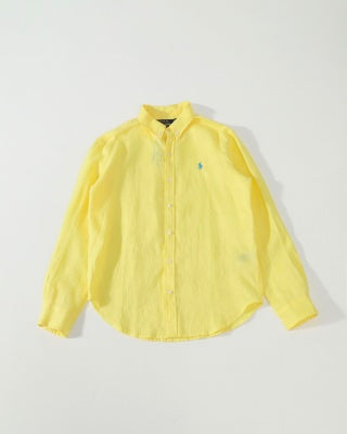 Ralph Lauren Shirt Washed Linen Classic Button Down Long Sleeve Shirt