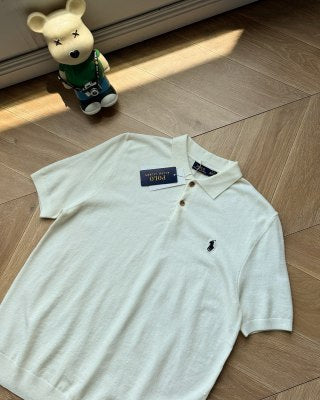 Ralph Lauren Polo Shirt Fine-Gauge Knit Ribbed Hem Polo