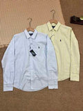 Ralph Lauren Shirt Linen Pinstripe Long Sleeve Shirt