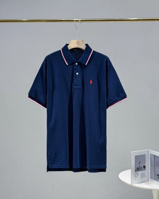 Ralph Lauren Tipped Collar Cotton Mesh Polo Shirt