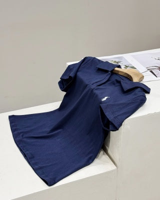 Ralph Lauren Polo Shirt Women's Cotton Ribbed Collar Polo